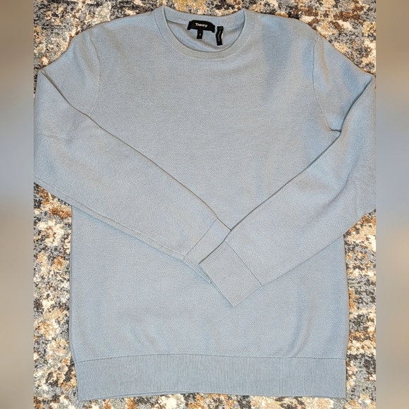 Theory Other - Theory ice blue /grey crew neck sweater shirt size small
